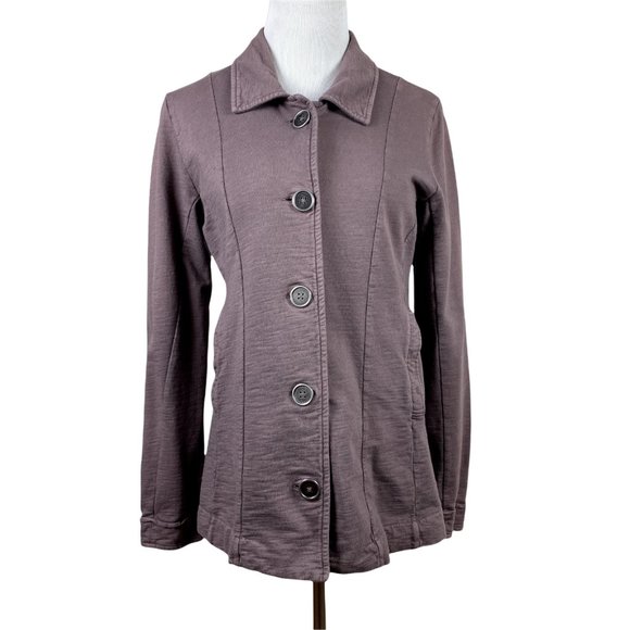 Fresh Produce Jacket XS Brown Button Up Pockets 100% Cotton Long Sleeve‎ - Picture 1 of 12